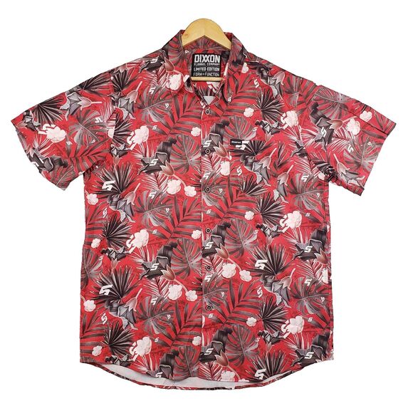 Dixxon Flannel Snap On Tools Limited Edition Hawaiian Shirt Mens Large Red - Picture 1 of 6